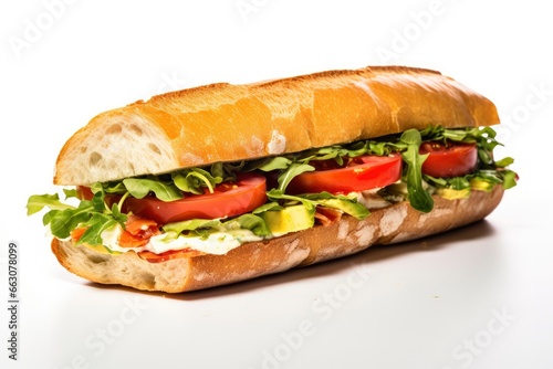 Gourmet sandwich isolated on white background. © AbGoni