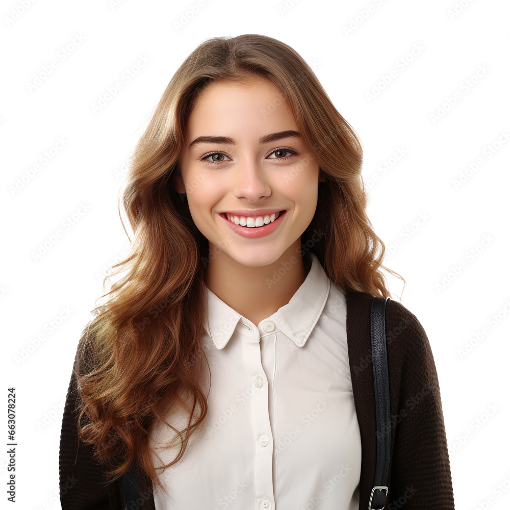 Close-Up of Smiling Female University Student Celebrating Academic Success on Transparent Background, Confidence, Joy, and the Thrill of Girl Life, Back to School Concept
Close-Up of Smiling Female University Student Celebrating Academic Success on Transparent Background, Confidence, Joy, and the Thrill of Girl Life, Back to School Concept