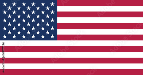 The National flag of the United States of America. Often referred to as the American U.S. USA flag. United States Flag Proportion Ratio 10:19