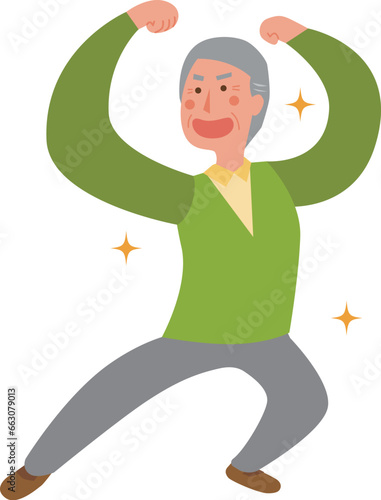 元気なおじいさんのイラスト