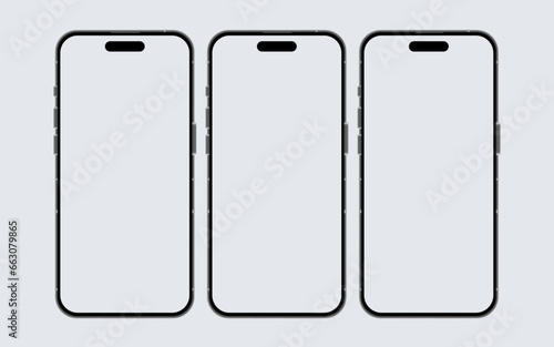 Mobile phone mockup, Smartphone template, Telephone vector mock up, Phone technology illustration, Simple smart phone mock
