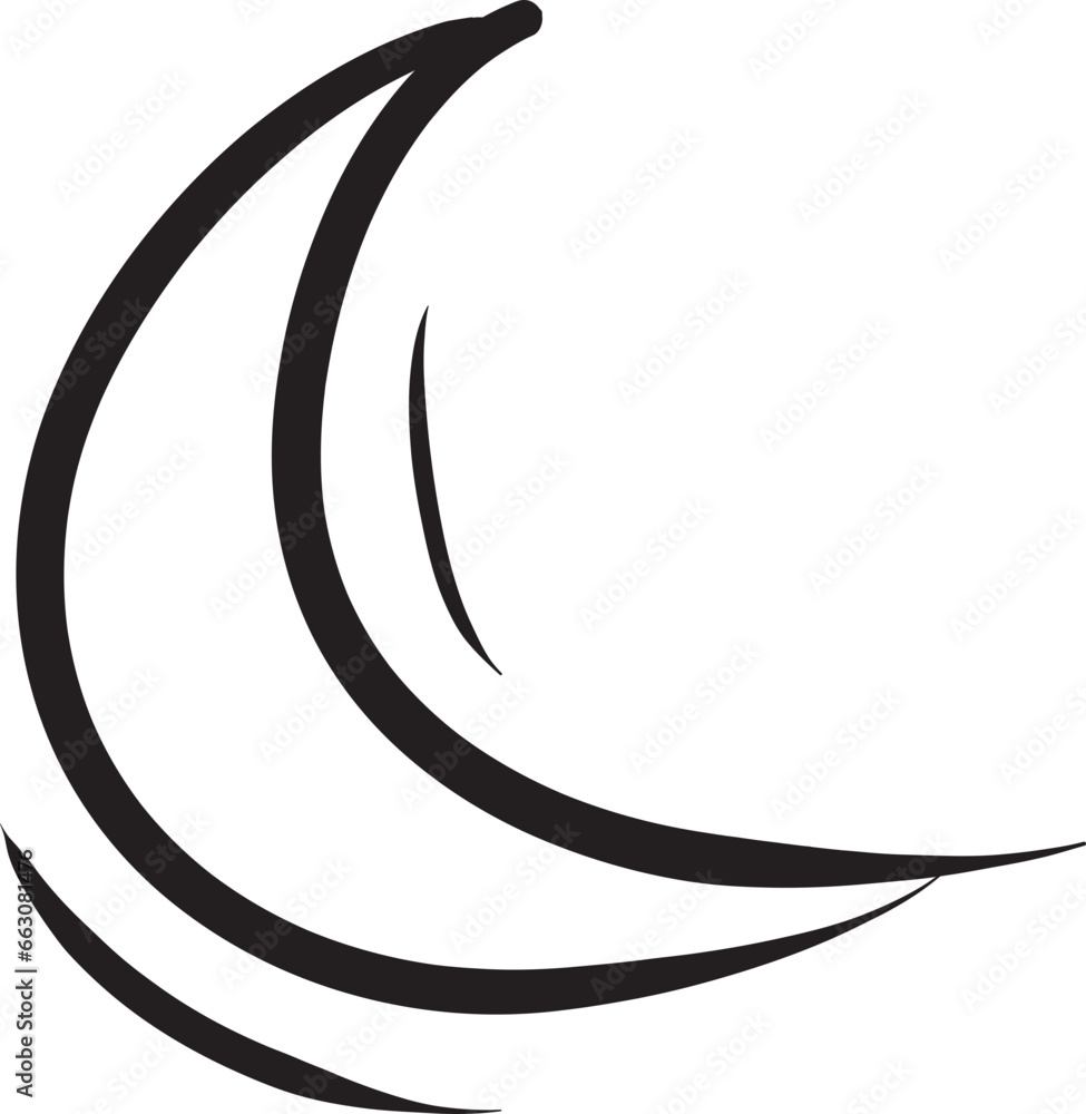 Half Moon Brush Illustration Element Half Moon Brush Illustration Element