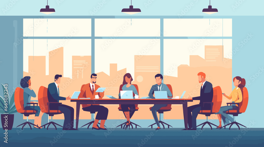 Concept vector illustration of business meeting. Concept vector illustration of business meeting.