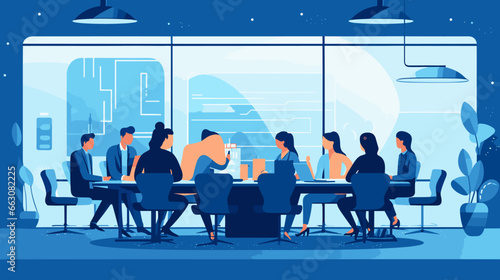 Concept vector illustration of business meeting.