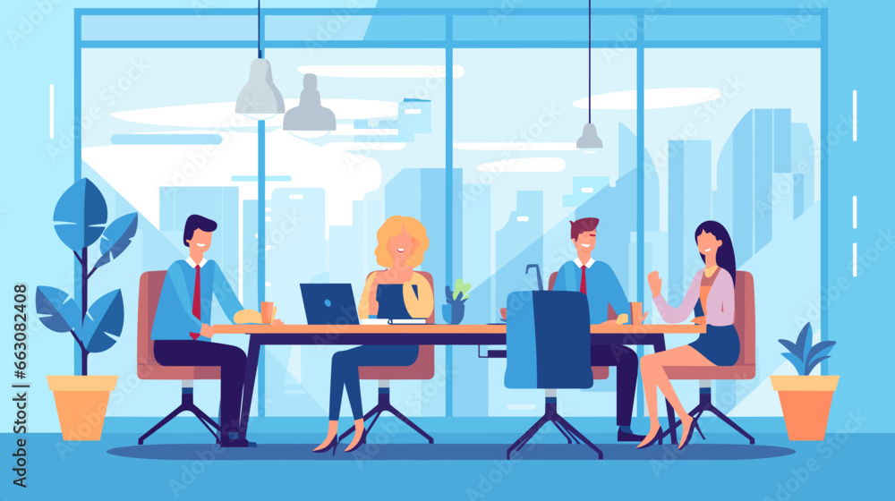 Concept vector illustration of business meeting. Concept vector illustration of business meeting.
