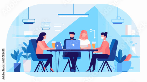 Concept vector illustration of business meeting.