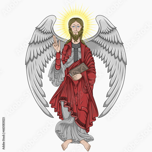 Catholic angel holding a bible