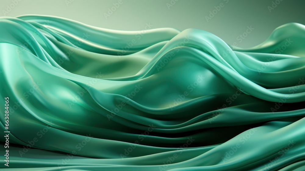 Obraz premium Green Wavy Background, Background Image,Desktop Wallpaper Backgrounds, Hd