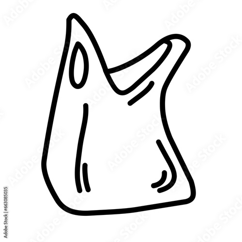 line sketch of plastic bag