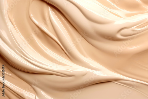 Close up of face liquid foundation texture. Cosmetic background isolated on white.