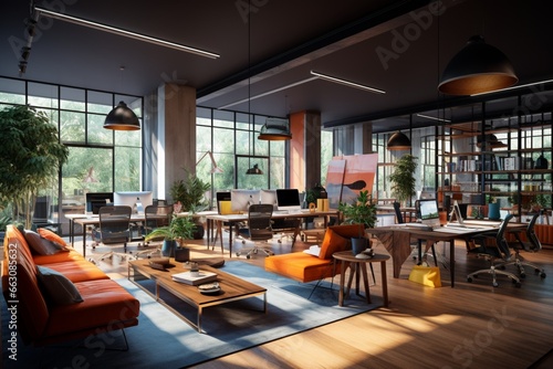 Plan an office space for a tech startup with a creative and energetic vibe