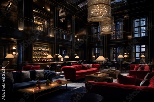 Plan an upscale and exclusive members-only club interior