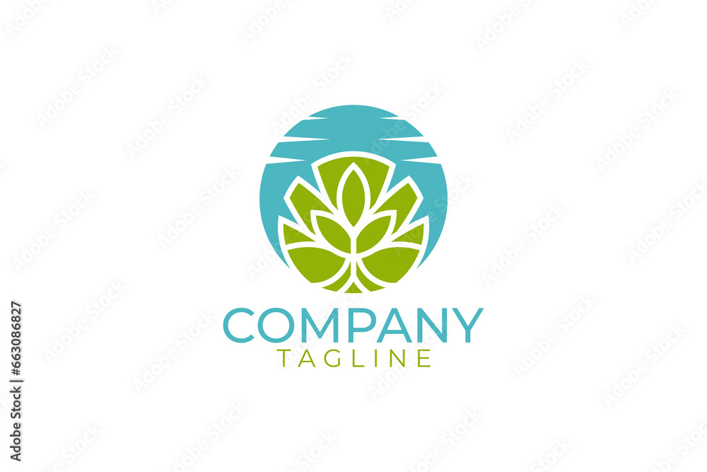 Nature green logo and vector template