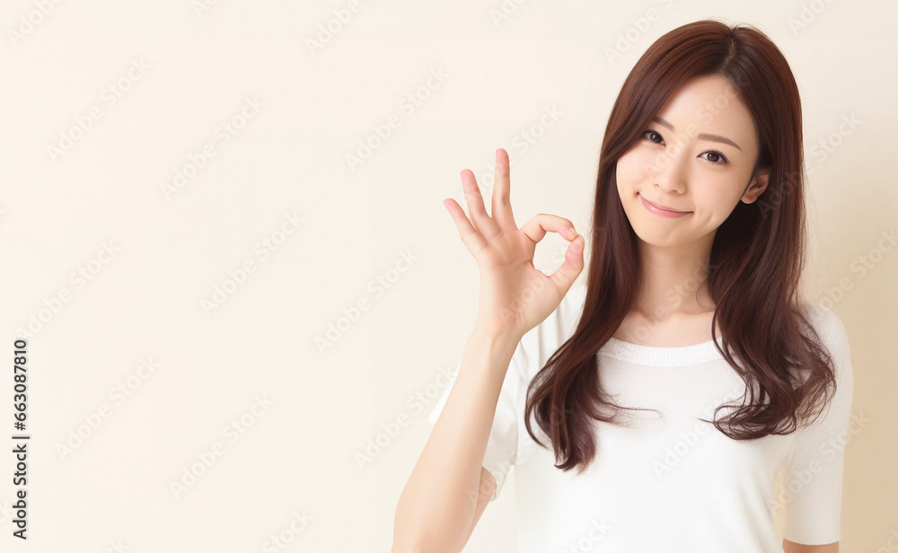 OKポーズ / 女性・女の子の写真素材 OKポーズ / 女性・女の子の写真素材