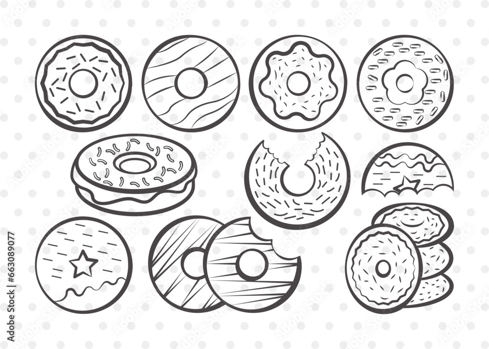 Donut Clipart SVG Cut File | Doughnut Svg | Sprinkle Donut Svg | Bakery Svg | Donut Bundle | First Food Svg | Eps | Dxf | Png