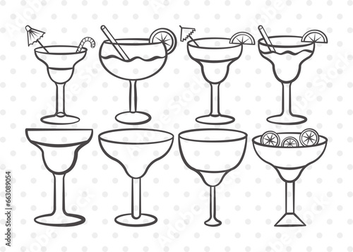 Margarita Glass Clipart SVG Cut File | Martini Glass Svg | Lime Svg | Bundle | Eps | Dxf | Png