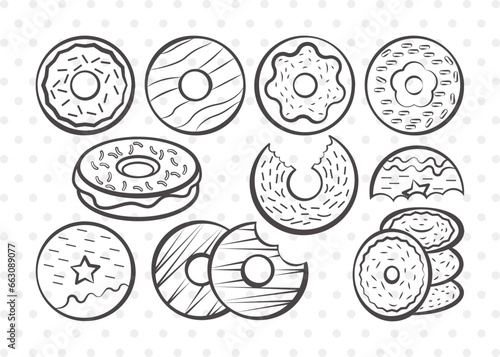 Donut Clipart SVG Cut File | Doughnut Svg | Sprinkle Donut Svg | Bakery Svg | Donut Bundle | First Food Svg | Eps | Dxf | Png