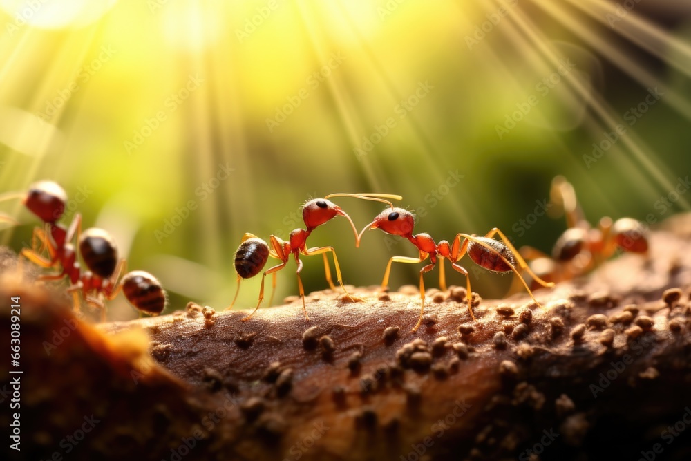 Fototapeta premium Ants on the ground