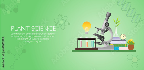 plant science website background vector illustrator, ecologist, science laboratory element, agriculture industry