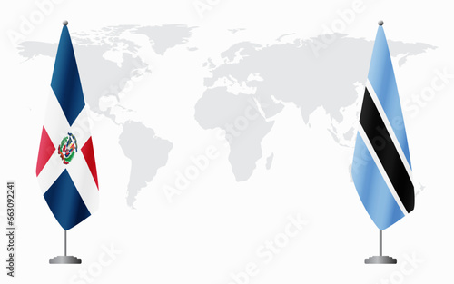 Dominican Republic and Botswana flags for official meeting