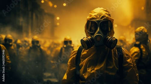 man in radiation suit photo