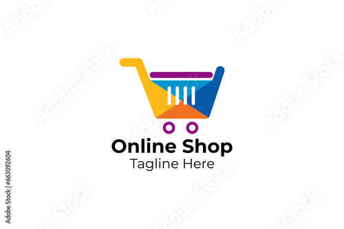 Online shop and e-commerce logo and vector 