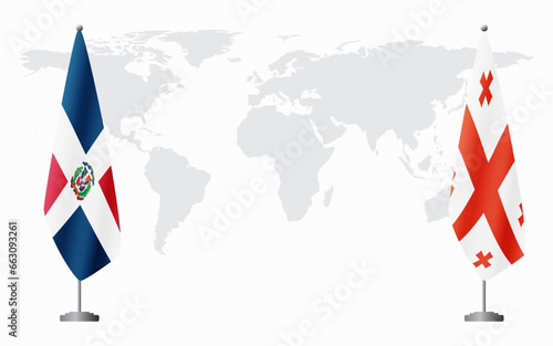 Dominican Republic and Georgia flags for official meeting