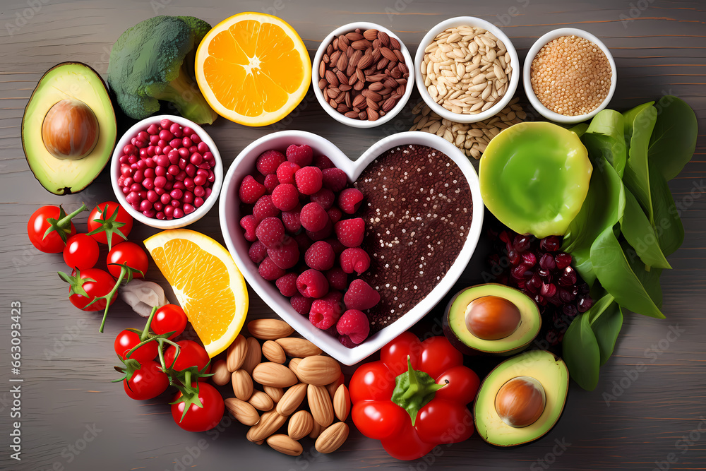 heart healthy food - suitable for healthy food concept project heart healthy food - suitable for healthy food concept project
