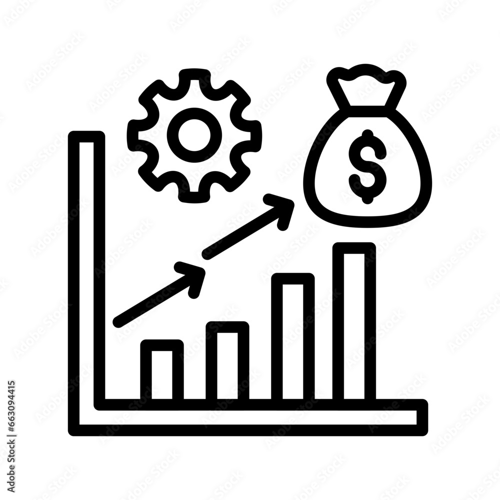 Revenue icon in vector. Illustration Revenue icon in vector. Illustration