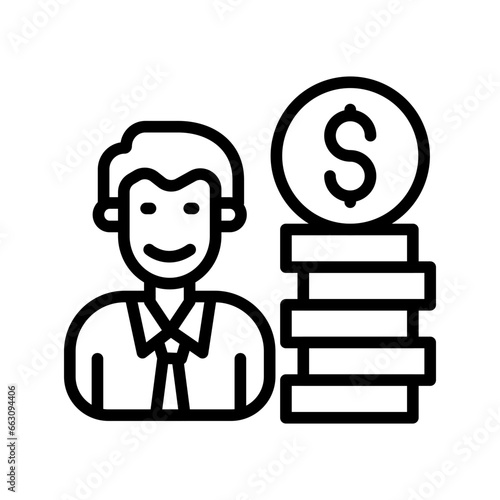 Creditor icon in vector. Illustration