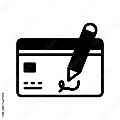 Signature Card icon in vector. Illustration