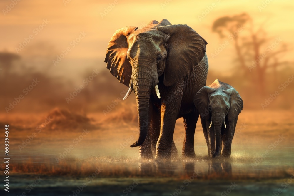 Obraz premium Elephants background