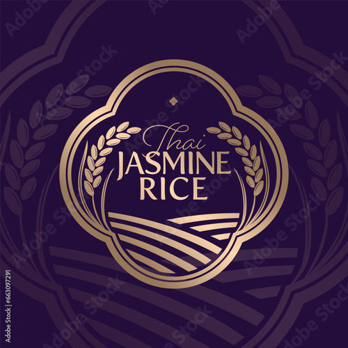 paddy rice premium organic natural product banner logo vector design