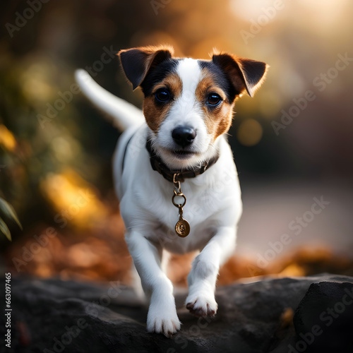 Retrato de un perro de raza Jack russell terrier