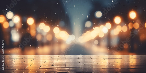 Illustration of Bokeh Background of a City Street