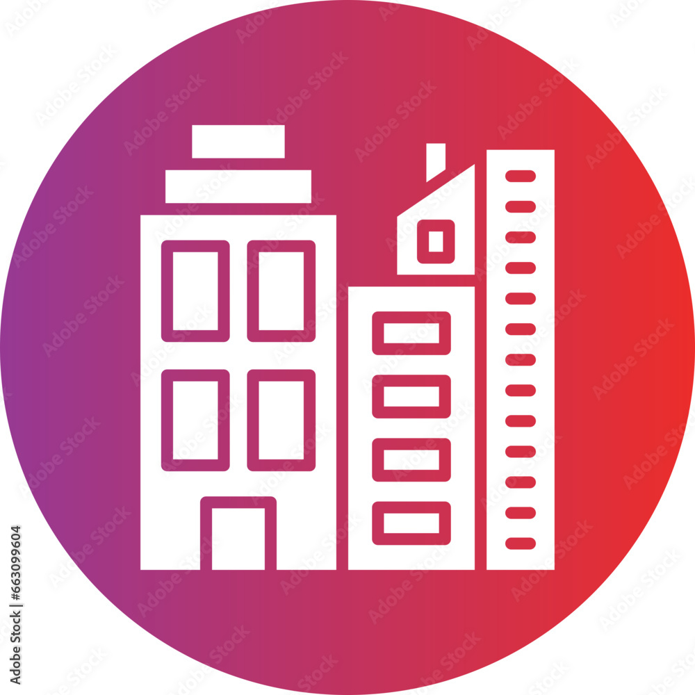 Vector Design Cityscape at Dusk Icon Style Vector Design Cityscape at Dusk Icon Style