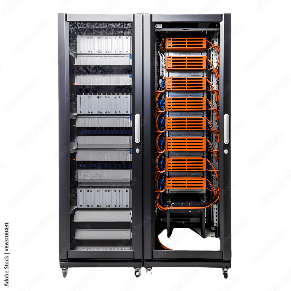 rack of servers isolated