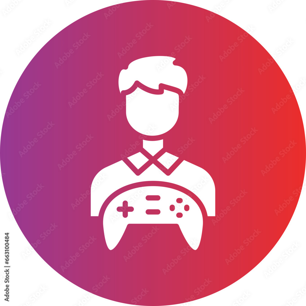 Vector Design Game Designer Male Icon Style Vector Design Game Designer Male Icon Style
