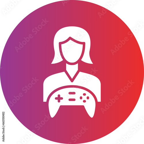 Vector Design Game Designer Female Icon Style