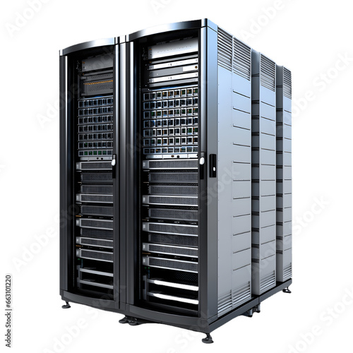 server rack with servers isolated photo