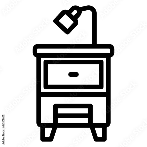 bedside table outline icon