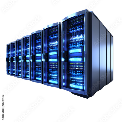 server rack with servers isolated