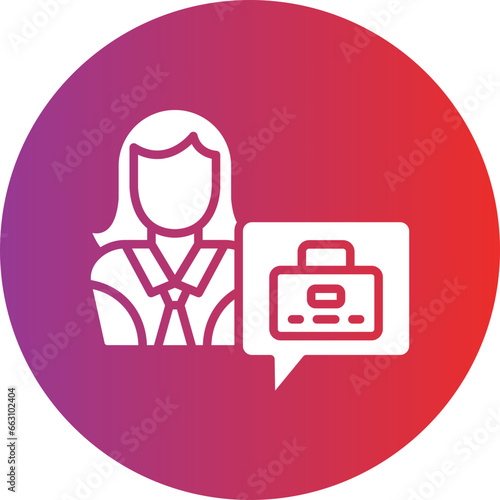Vector Design Job Seeker Female Icon Style