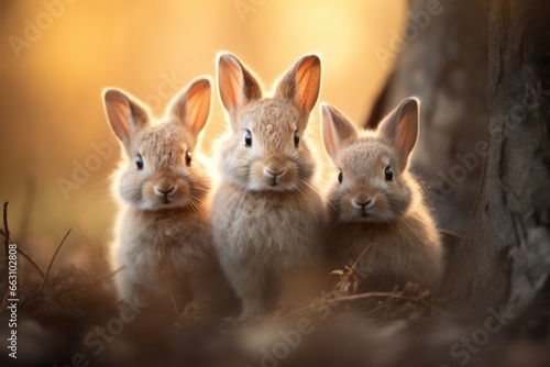 Easter rabbits background