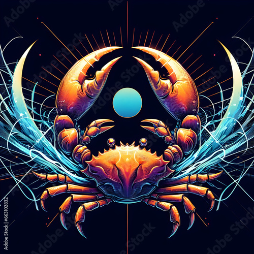 Luminous Guardian of the Abyss, Behold the Radiant Crab, Master of Light Beams photo