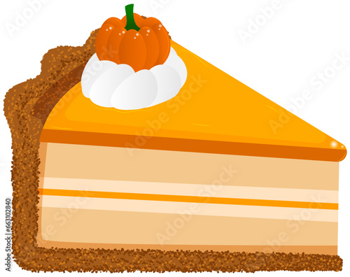 Pumpkin Cheesecake Slice with Crust 