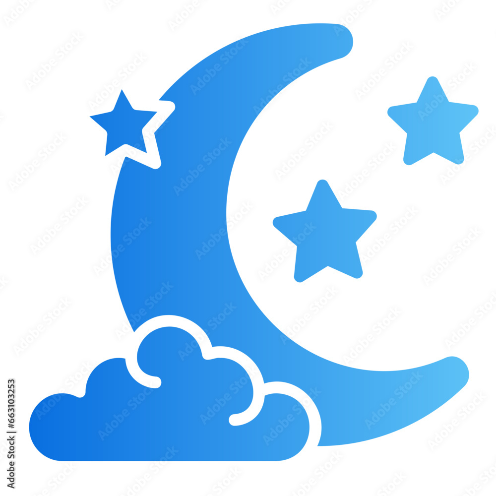crescent moon gradient icon