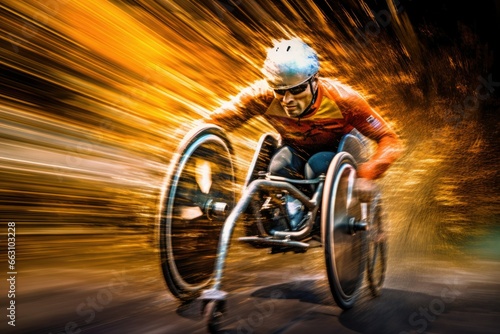 Paralympian in a wheelchair during the competition