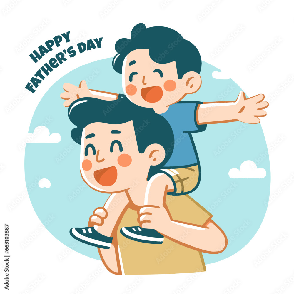Free vector flat father's day illustration