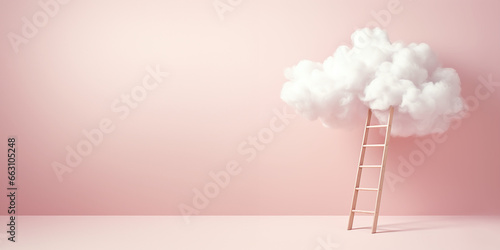 ladder to the sky, concept of success, dream or departure to the heavens
